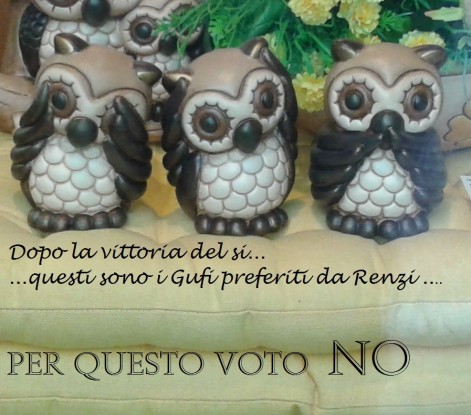 #PerchéNo, perché con il sì ci trasformeremo in gufi