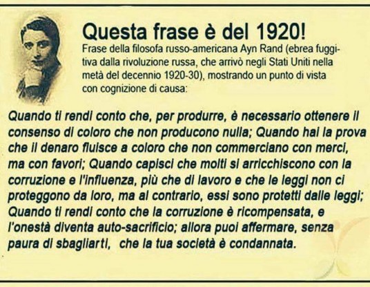 Ayn Rand: una frase profetica del 1920
