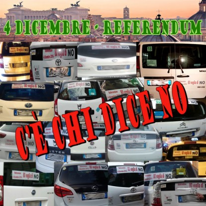 Roma, i taxi per il NO
