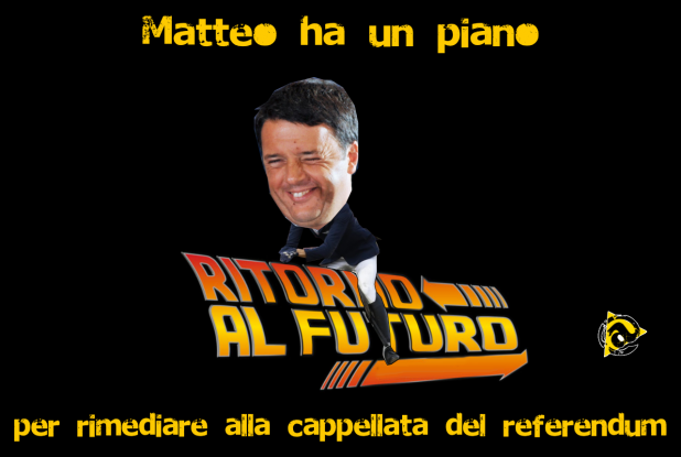 Renzi torna al futuro, anzi no [FOTOMONTAGGIO]