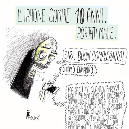 L’iPhone compie 10 anni, portati male [VIGNETTA]