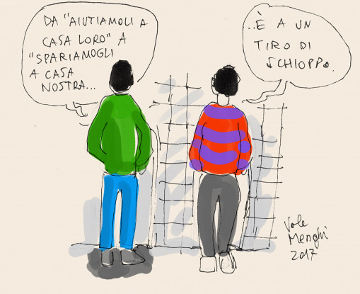 I migranti a “un tiro di schioppo” [VIGNETTA]