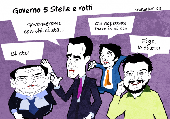 Governo 5 Stelle “con chi ci sta”. E se lo prendessero in parola? [VIGNETTA]