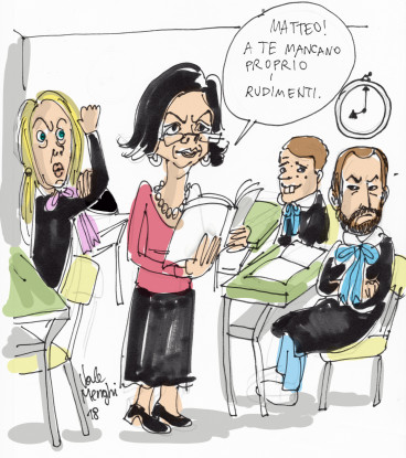 A otto e mezzo maestra Laura riprende l’alunno Matteo [VIGNETTA]