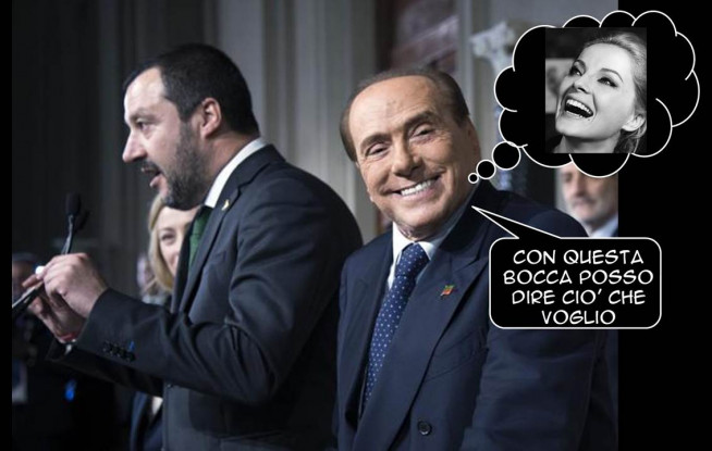 Berlusconi show, come in una vecchia réclame [Vignetta]