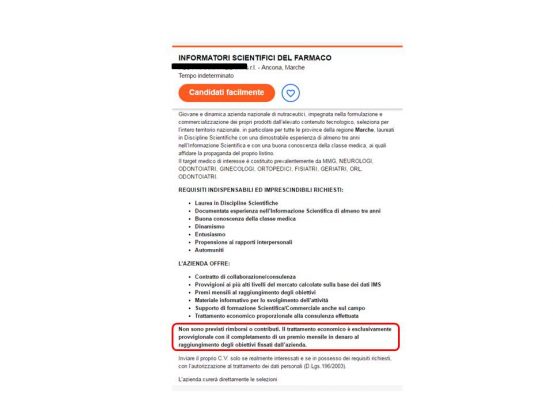 Se queste sono le offerte di lavoro non vi lamentate se i giovani fuggono