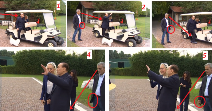 Berlusconi: l’occhio della “guardia del corpo”